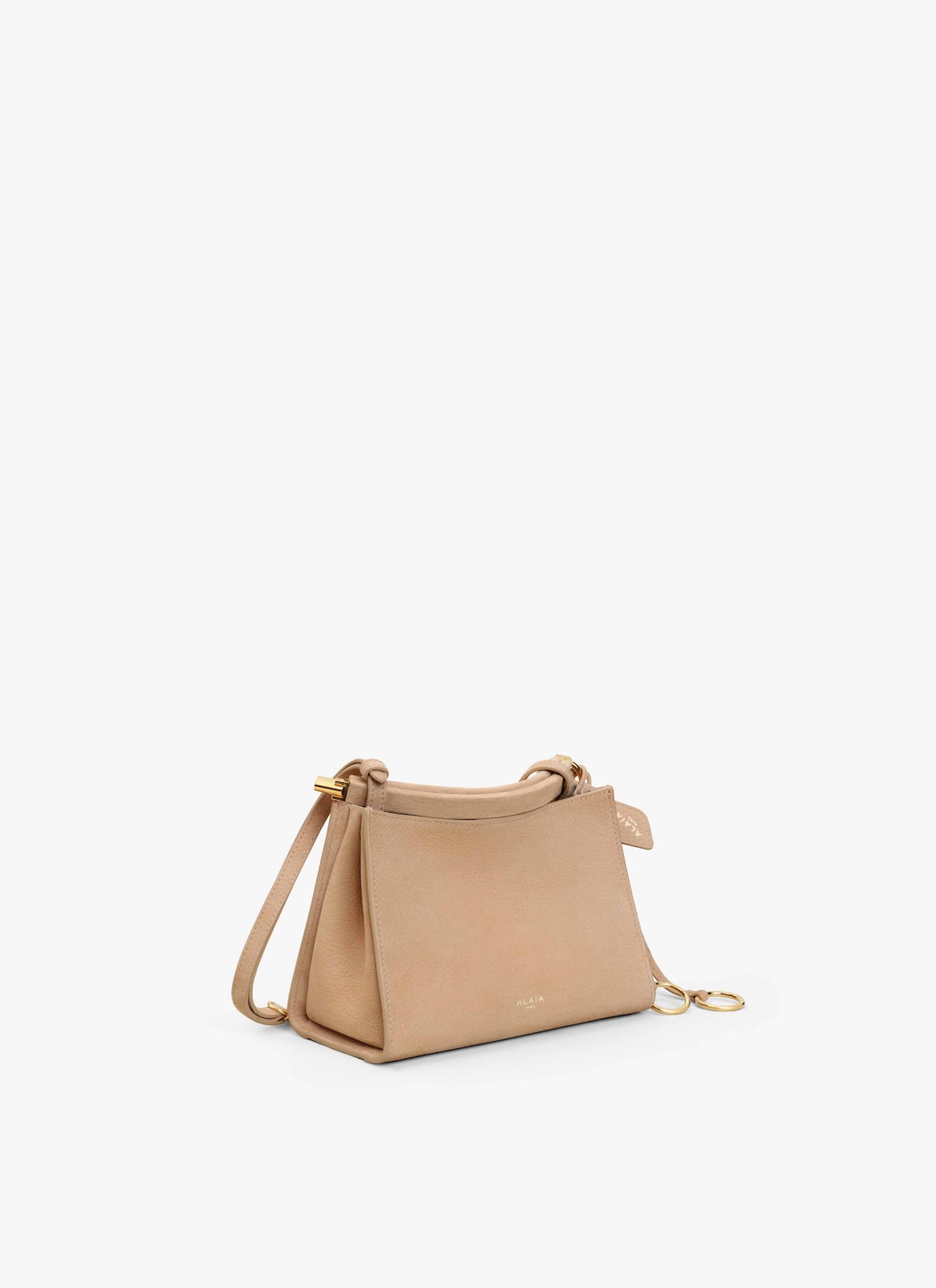 LE CLICK SMALL SQUARE BAG IN NUBUCK  ALAÏA DESERT LE CLICK SMALL SQUARE BAG IN NUBUCK
